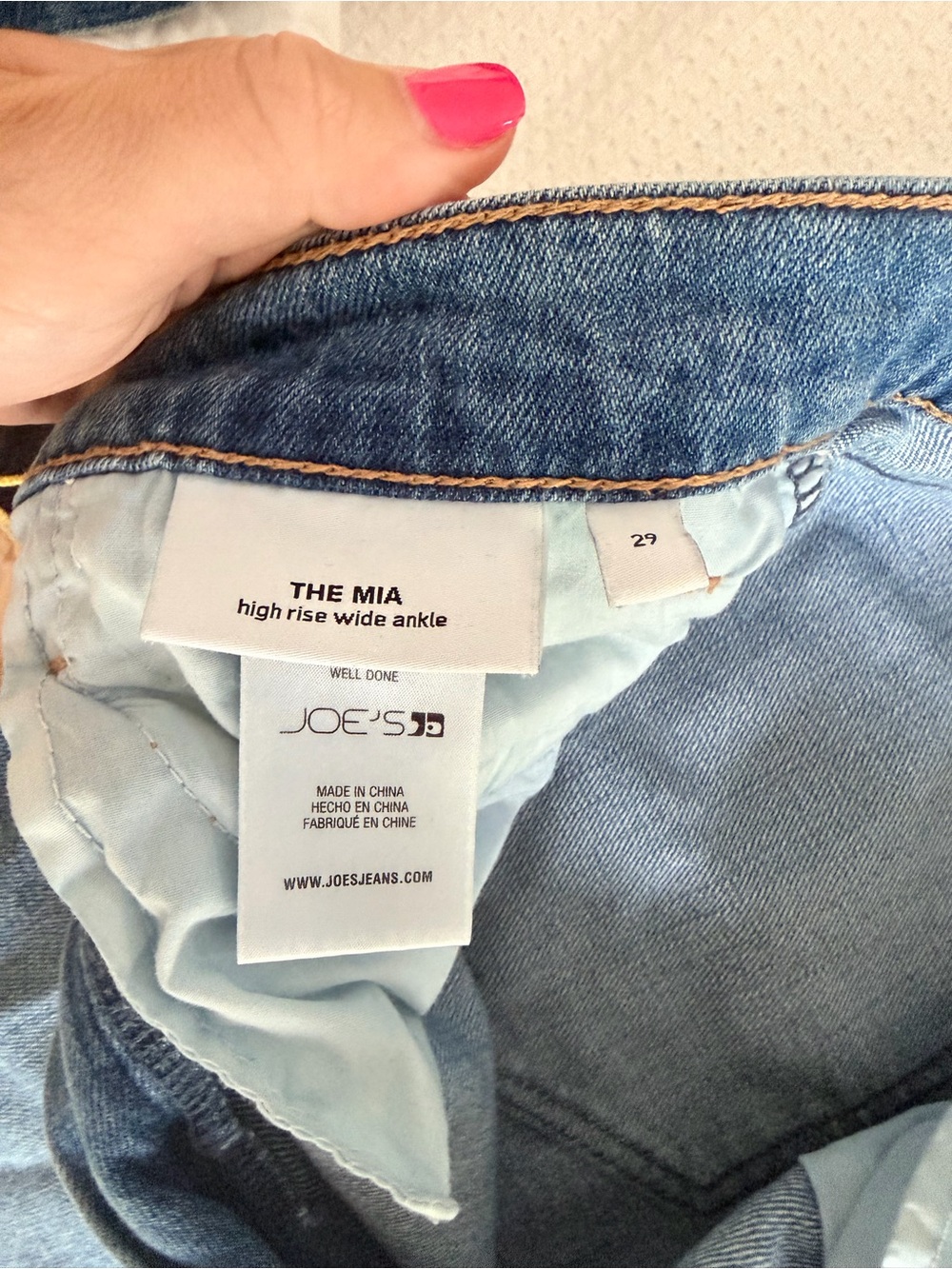 Joe's Jeans Blue Wide-Leg Frayed Hem Jeans - Picture 3 of 3